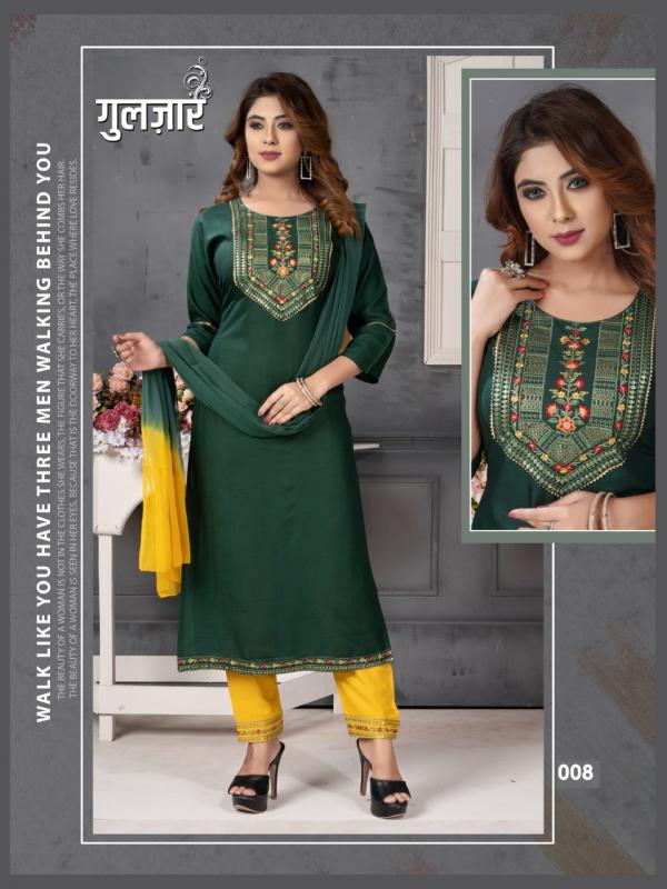 Beauty Queen Gulzar Fancy Kurti With Bottom Dupatta Collection